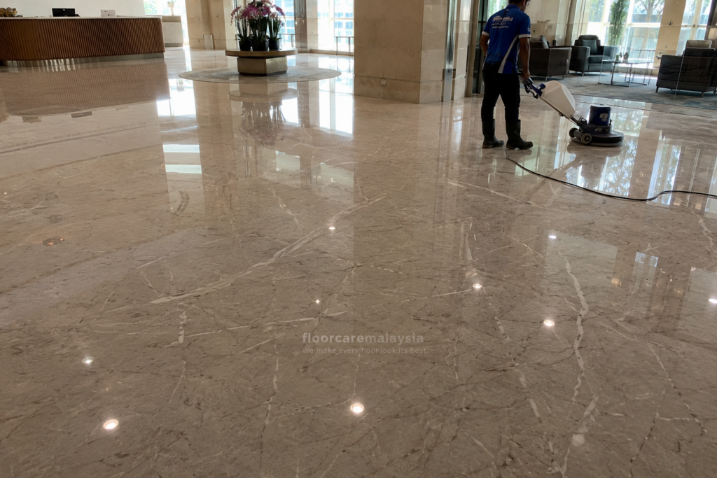 marble polishing in shah alam office building