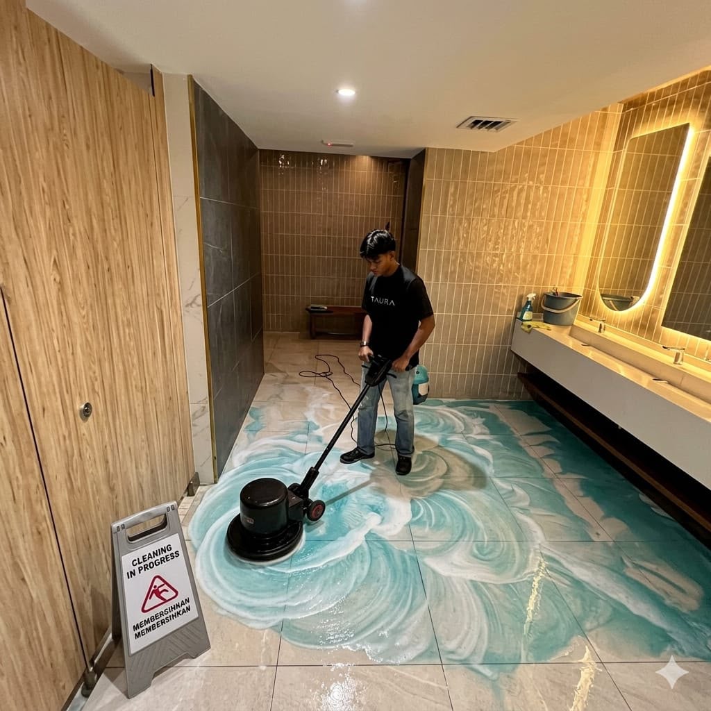 Floor maintainance scrubbing15.05.47